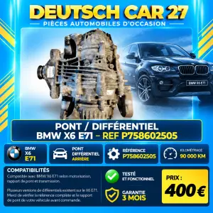 P758602505 pont de bmw x6 e71 90 000km