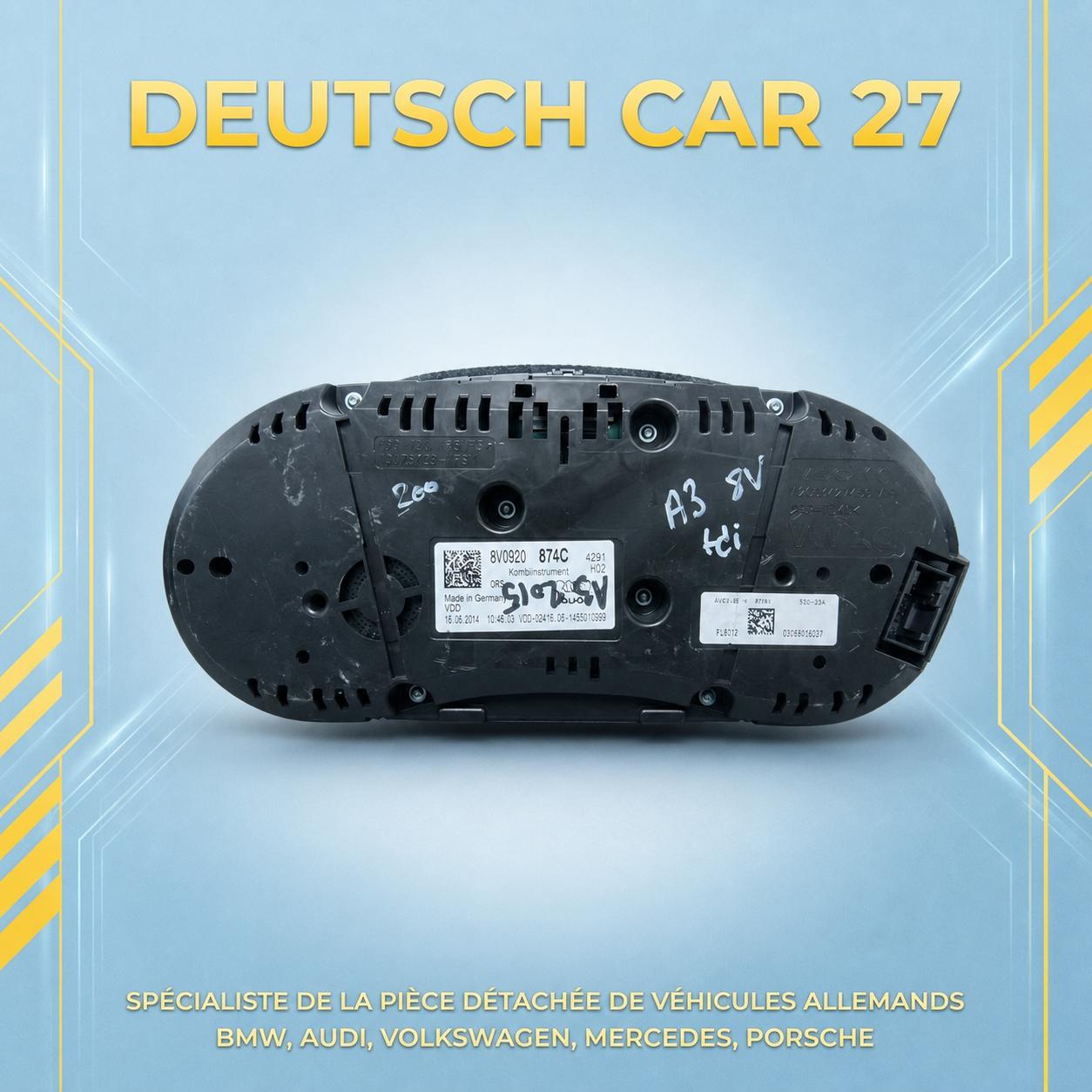 compteur de Audi A3 tdi de 2015 260km/h référence 8V0920871C