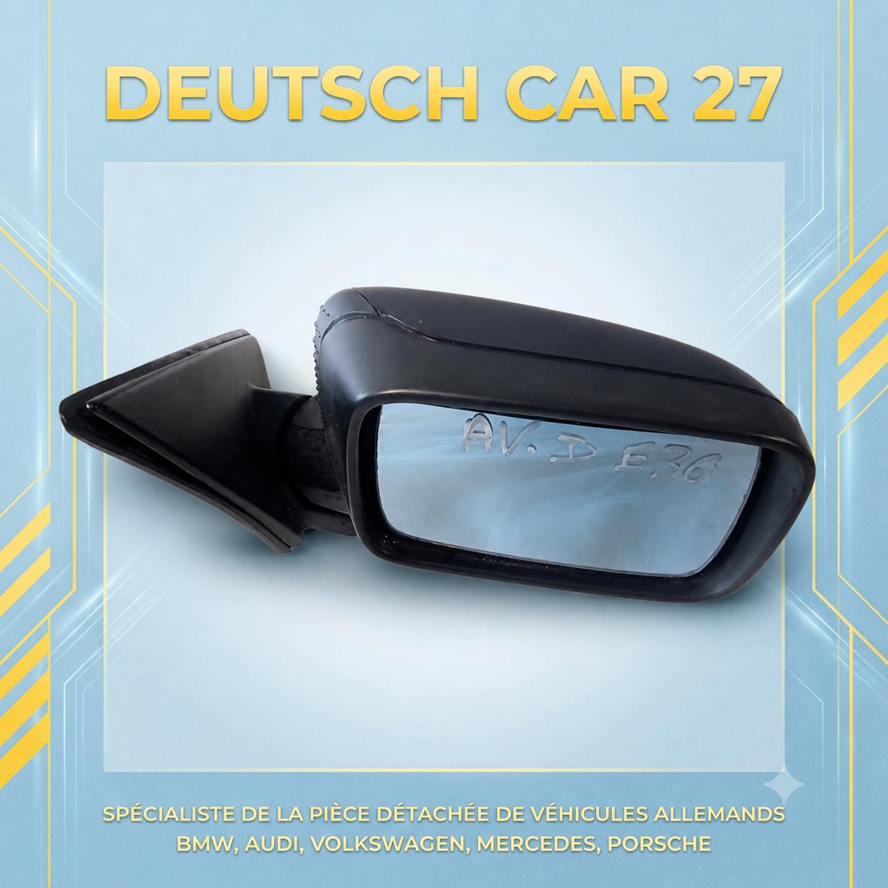 rétroviseur extérieur avant droit de BMW e36 électrique de couleur noir mat